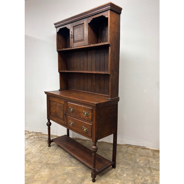 19th Century Antique Welsh Oak Dresser Hutch For Sale - Image 5 of 9