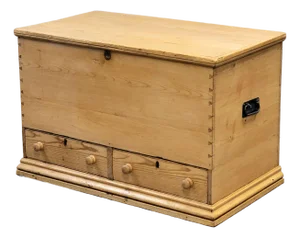 Antique Eastern European Natural Pine Blanket Chest