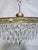 Metal 1950s Basket Brass Chandelier With Crystal Chain and Prisma For Sale - Image 7 of 10