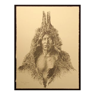Ward Churchill "Arikara Holy Man" Hand Signed Art Serigraph 1982 For Sale