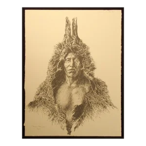 Ward Churchill "Arikara Holy Man" Hand Signed Art Serigraph 1982