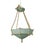 Vintage Tole Umbrella-Shaped Metal Chandelier — Sage Green and Gold Leaf For Sale - Image 11 of 12
