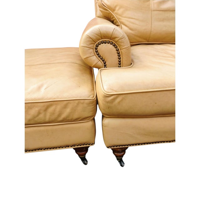 Bring Sophisticated Luxury Into Your Home With the Liz Claiborne Home Leather Chair and Ottoman Set. For Sale In Raleigh - Image 6 of 12