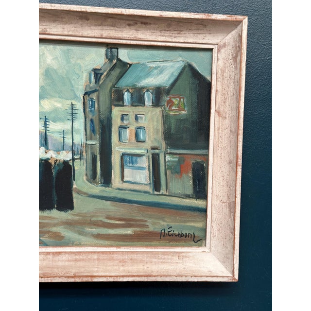 R. Eichburn, Figures on Street, 1936, Oil Painting on Panel, Framed For Sale - Image 4 of 16