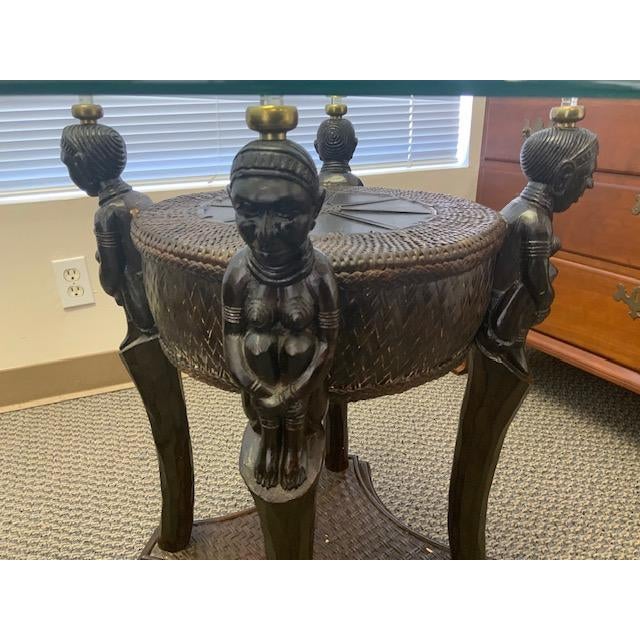 Thomasville Mid 20th Century Ernest Hemingingway African Queen Collectors Accent Table For Sale - Image 4 of 17