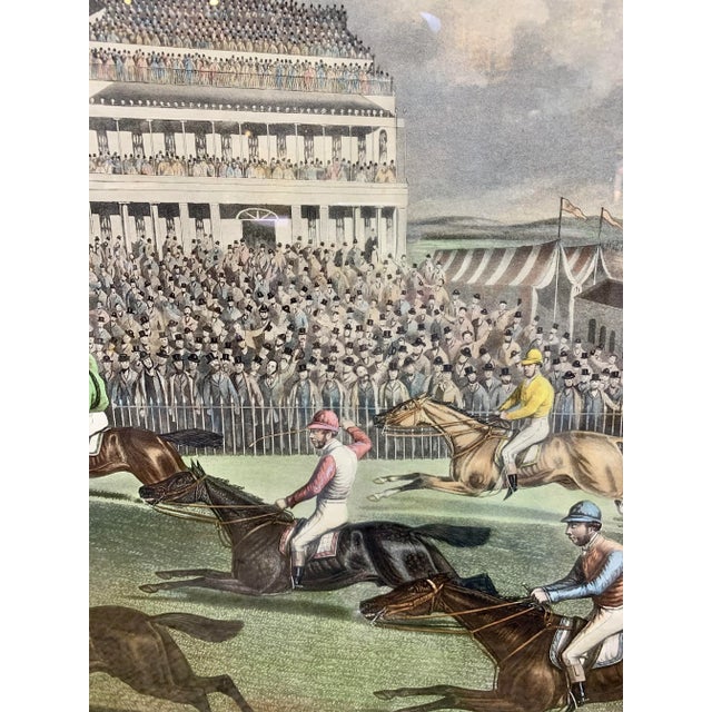 Green 19th Century Charles Hunt Equestrian Racing Print, “Coming In”, Framed For Sale - Image 8 of 12