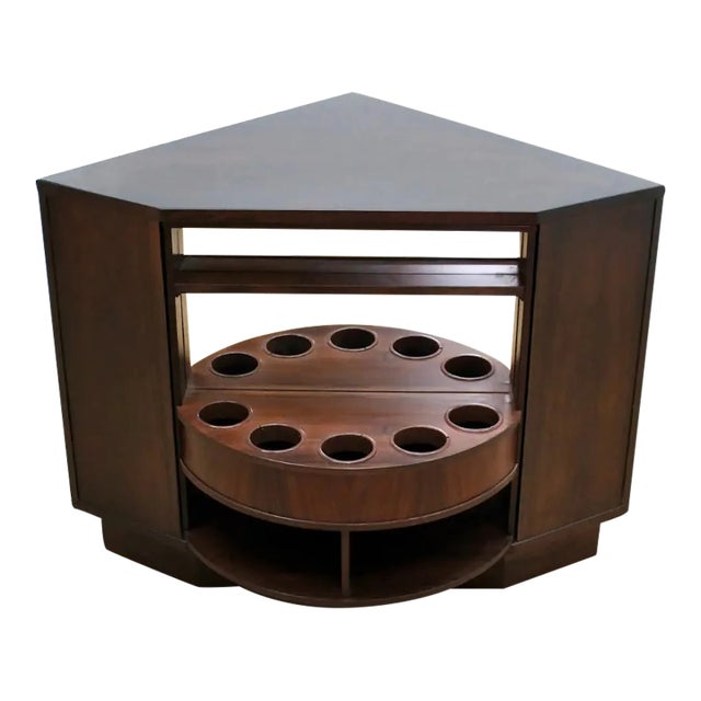 1960s Danish Modern Revolving Corner Bar in Rosewood by Vildbjerg Mobelfabrik For Sale