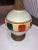 Mid-Century Modern Tall Glazed Ceramic Painted Single Gourd Table Lamp and Barrel Shade - a Pair For Sale - Image 11 of 13