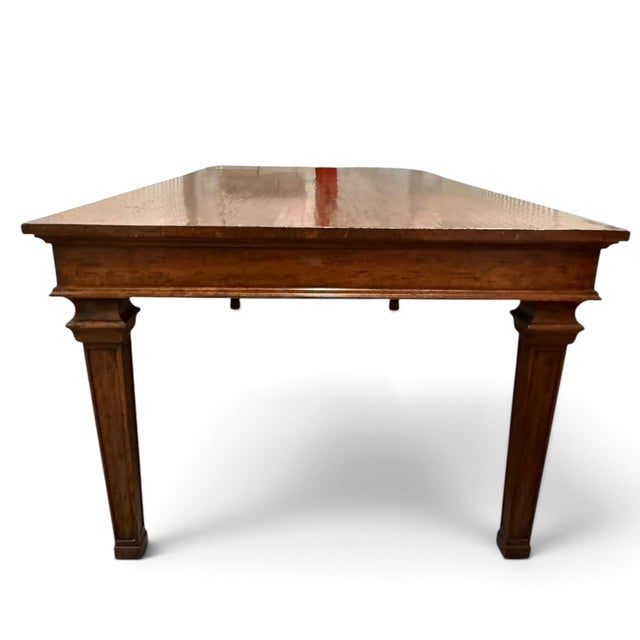 A gorgeous custom table from David Iatesta. Handmade of rich mahogany with a light finish, rectangular hand-planed top,...
