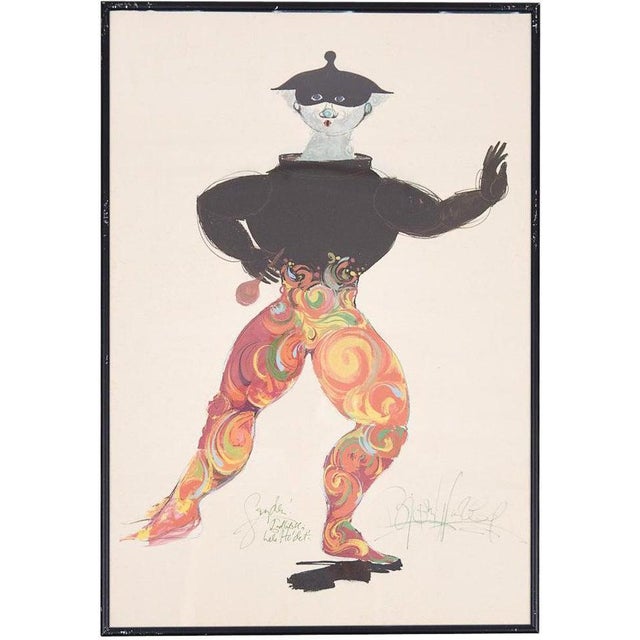 Lithographic Print with Black Frame from Bjørn Wiinblad, 1980s For Sale - Image 9 of 9