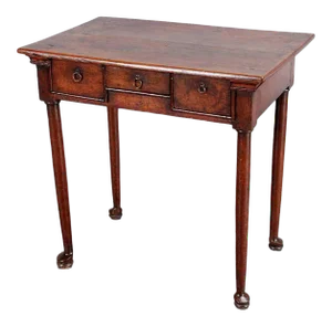 18th C. Oak Table on Turned Legs