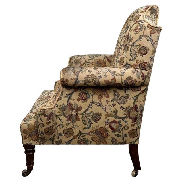 Antique 19th Century Victorian Mahogany Wingback Armchair For Sale - Image 9 of 13