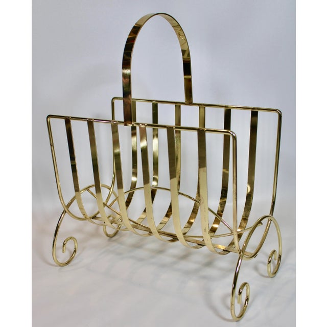 1960s Vintage French Brass Magazine Rack For Sale In Tulsa - Image 6 of 12