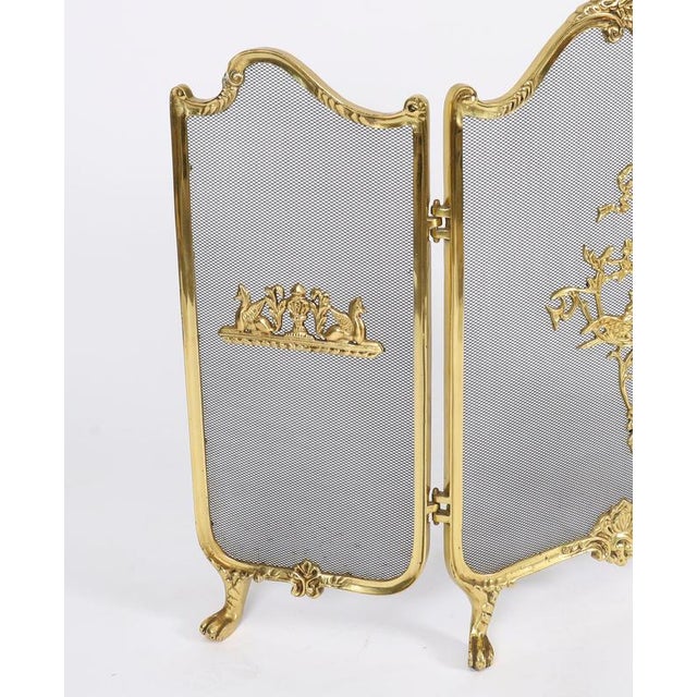 Gold Antique French Rococo Gilt Bronze Flaming Torch Triple Fire Screen, 1870s For Sale - Image 8 of 12