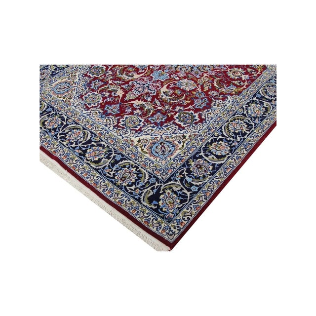 1990s Persian Esfahan Area Rug 4x6 For Sale In Dallas - Image 6 of 11