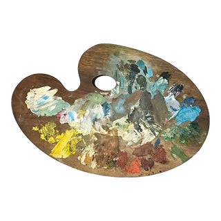 Antique French Provincial Wood Painter’s Palette For Sale