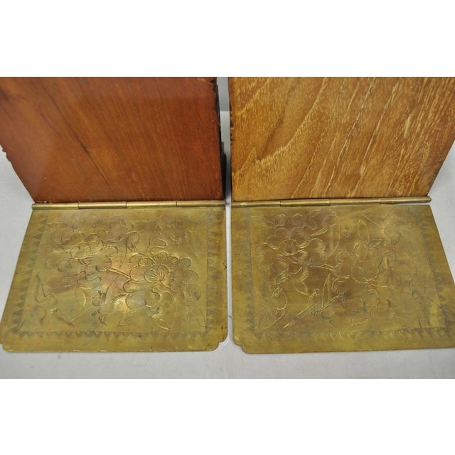 Vintage Chinese Hand Carved Hard Wood Scholar Bookends by George Zee - A Pair For Sale - Image 12 of 18