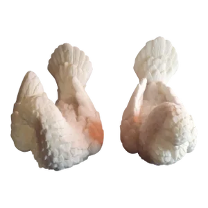 1980s Alabaster Textured Pigeon Figurines - Set of 2