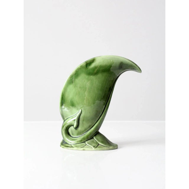 Vintage Ceramic Leaf Vase For Sale - Image 6 of 11
