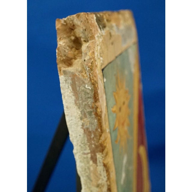 16th Century Renaissance Ceramic Tile with Heraldic Coat of Arms with Sun and Moon from the Abbey of Mirasole Milan, Italy For Sale - Image 9 of 18