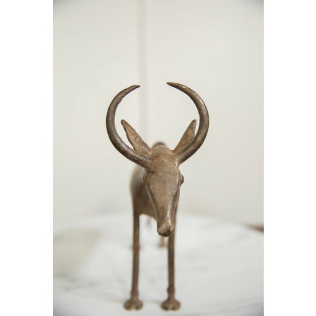 Figurative Vintage African Bronze Wildebeest For Sale - Image 3 of 9