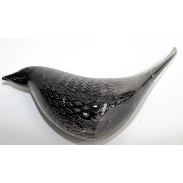 Vintage Murano Art Glass Black Bird Mid Century Modern 1960's For Sale - Image 10 of 13