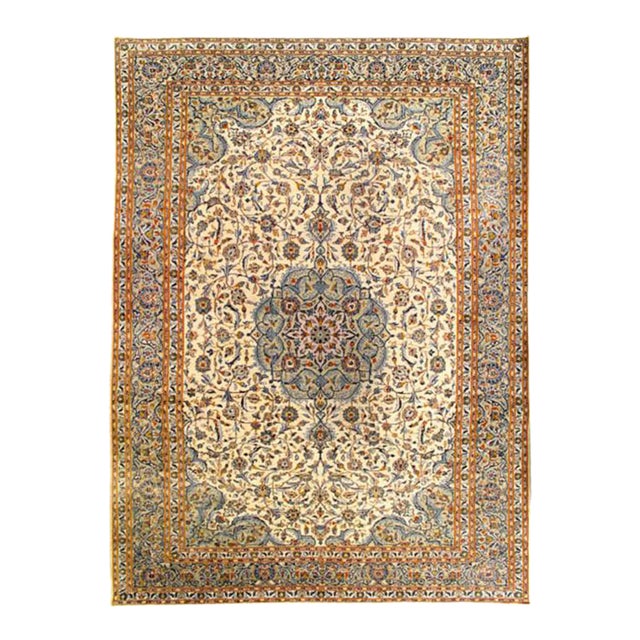 Parsargad DC Fine Hand Knotted Persian Vintage Kashan Rug For Sale