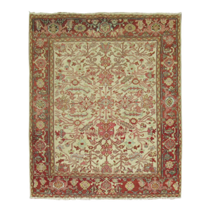 Square Vintage Persian Heriz Carpet