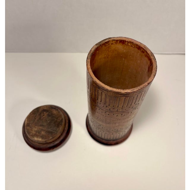 Circa 1900 Antique Indonesian Karo Batak Etched Bamboo Lime Container For Sale In Los Angeles - Image 6 of 10