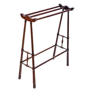 Arts and Crafts Mahogany Towel Rail Stand, 1890s For Sale