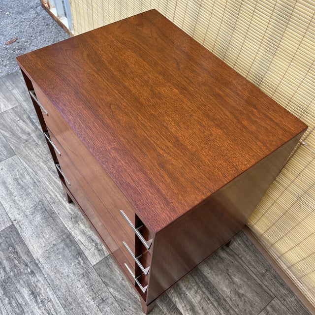 Refinished Mid-Century Modern3 Drawer Dresser by Basic White Furniture Inc. Circa 1960s. For Sale In Miami - Image 6 of 18