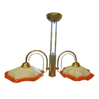 Vintage Brass Chandelier Lamp For Sale