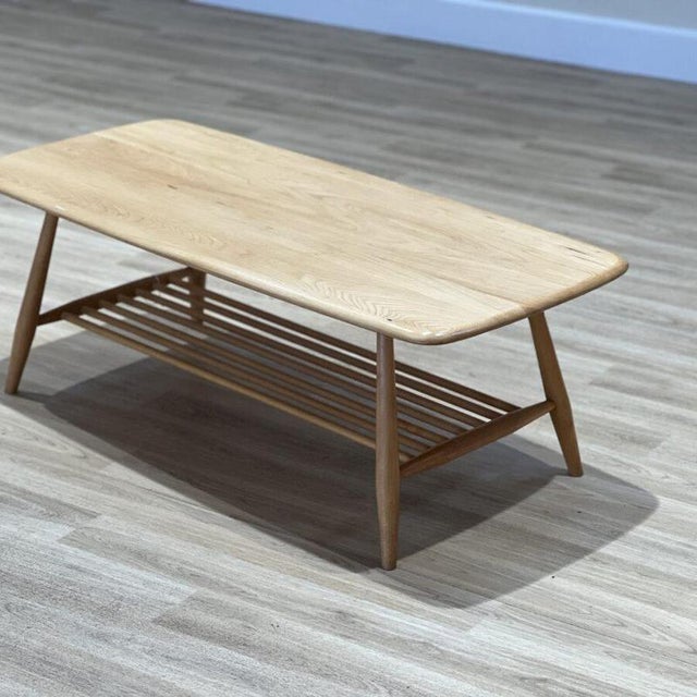 Rectangular Coffee Table with Rack from Ercol, 1960s For Sale - Image 4 of 7
