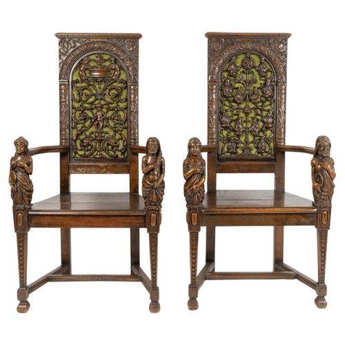 19th Century Neo-Renaissance Armchairs, 1860s For Sale - Image 10 of 10