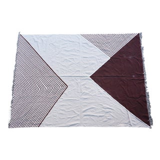 Large Kelim Throw with Geometric Pattern, 1970s For Sale