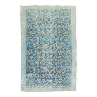 Vintage Zabihi Collection Turkish Turquoise Rug For Sale