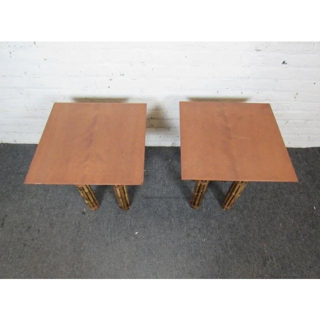 Late 20th Century Late 20th Century McGuire Huxley Martini Tables - Set of 2 For Sale - Image 5 of 13
