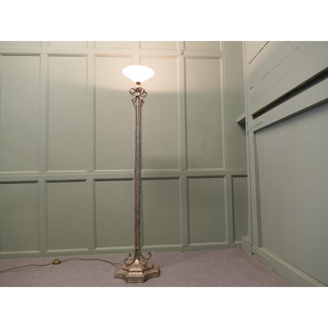Metal Vintage Art Deco Floor Lamp, 1920 For Sale - Image 7 of 8