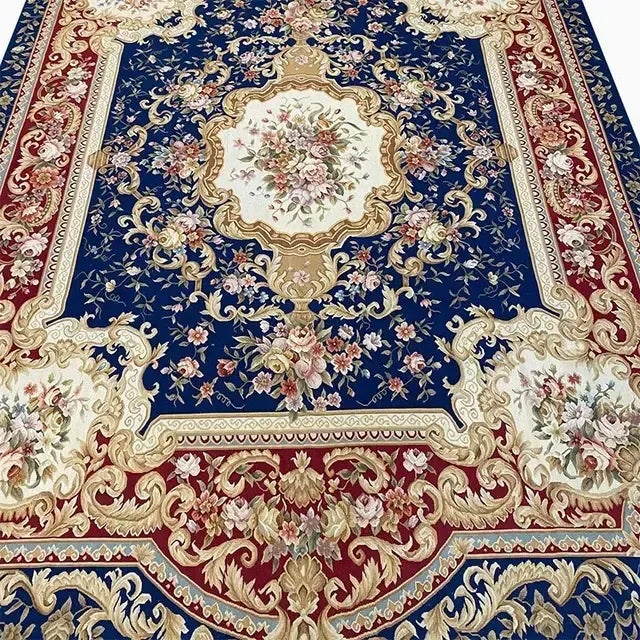 1990s Handwoven French Style Aubusson Area Rug 9’0″ X 12’0″ For Sale - Image 4 of 12