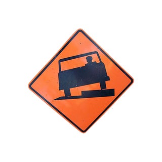 Large Authentic Uneven Road Street Sign For Sale