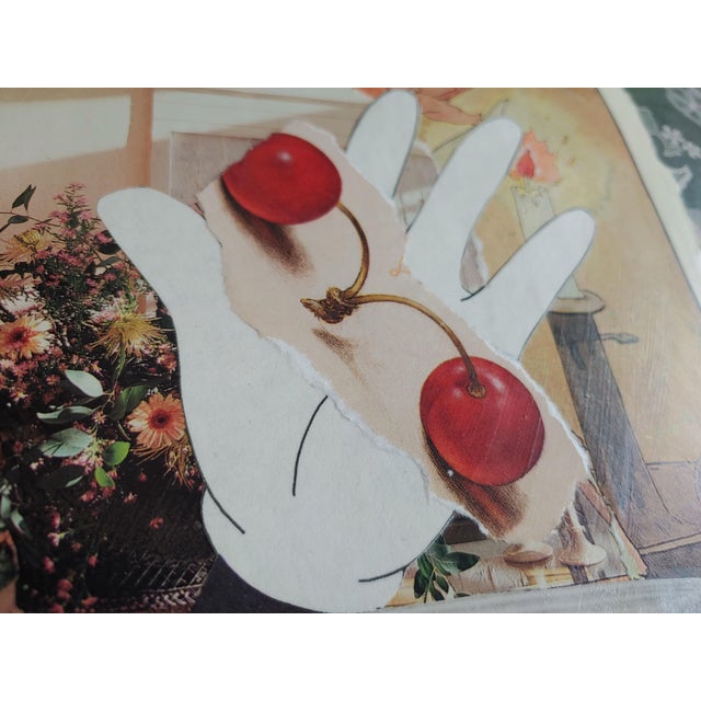 Wood What a Girl Wants Contemporary Handmade Vintage Paper Collage Framed Under Glass For Sale - Image 7 of 7