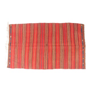 Vintage Stripe Oushak Kilim Rug For Sale