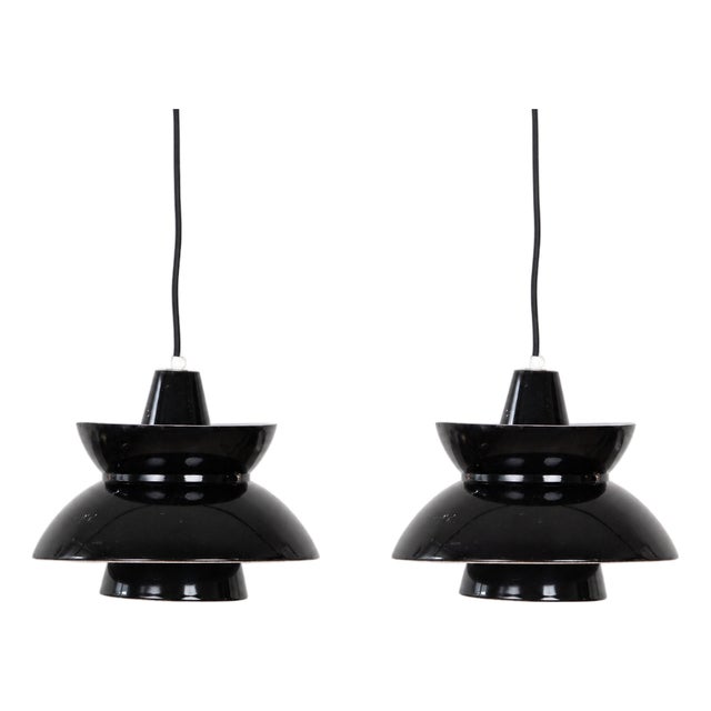 Vintage Danish Pendant Lamps by Henning Klok for Louis Poulsen, 1950s, Set of 2 For Sale