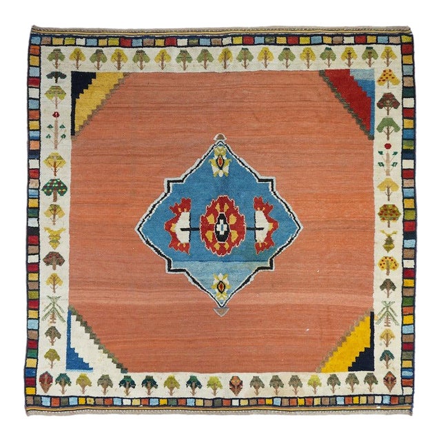 1940s Vintage Gabbeh Rug 6'5'' X 6'7'' For Sale