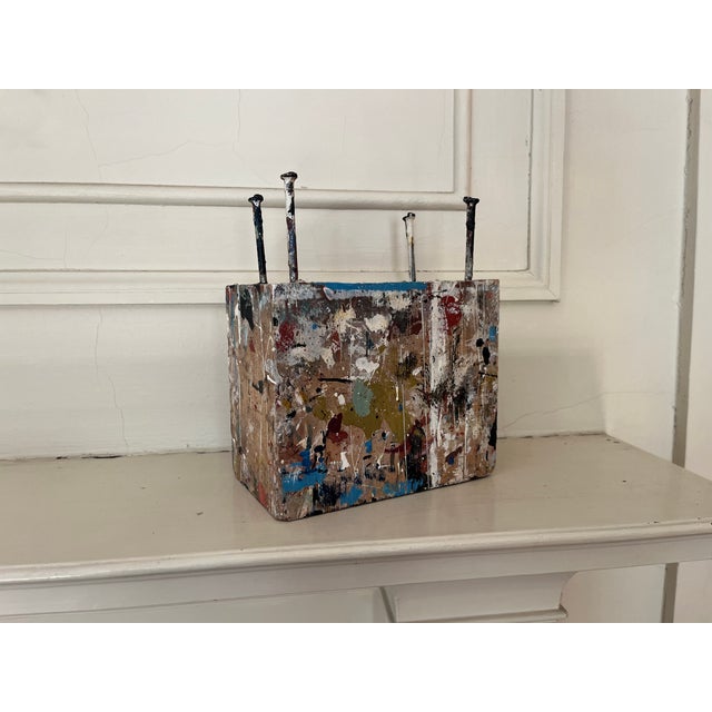 George S. Rennie III (American 1940 - 2022) Mid-Century Modern Mixed Media Construction Abstract Drip Painting Table Sculpture Circa 1965 For Sale - Image 13 of 17