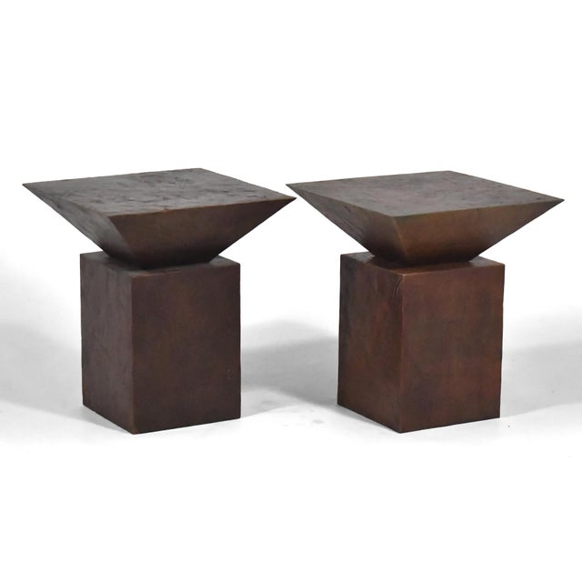 1980s Pair of Gene Summers F22 Stools/Side Tables For Sale - Image 5 of 8