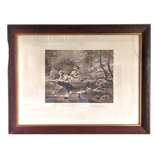 Hans Zatzka, Tempting Bait, 1905, Etching, Framed For Sale