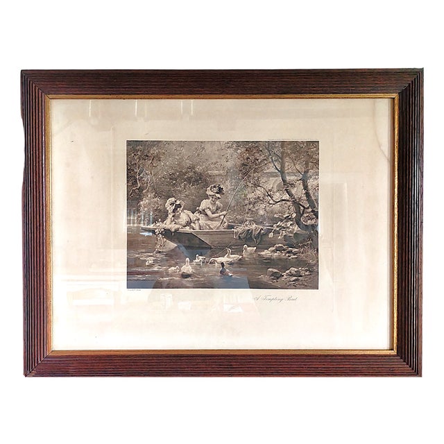 Hans Zatzka, Tempting Bait, 1905, Etching, Framed For Sale