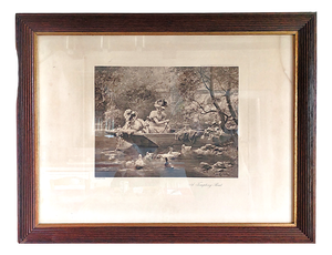 Hans Zatzka, Tempting Bait, 1905, Etching, Framed