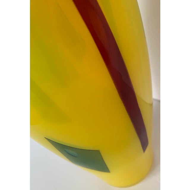 Rare Richard Blenko Signed 2005 Opaque Yellow Vase, Never Sold by Blenko For Sale - Image 10 of 12